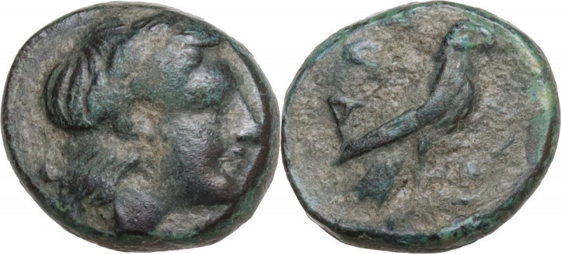 Greek Asia. Troas, Abydos. AE 11mm. 3rd century BC. Obv. Laureate head of Apollo...