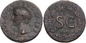 Divus Augustus (died 14 AD). AE Dupondius, struck under Tiberius, 22-26 AD. Obv. DIVVS AVGVSTVS PATER. Radiate head left. Rev. Large S C within oak wr...