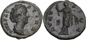 Faustina I, wife of Antoninus Pius (died 141 AD). AE As, 141 AD. Obv. Bust right, draped. Rev. Ceres standing left, holding torch and corn-ears. RIC I...