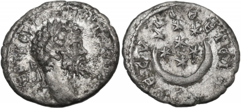 Septimius Severus (193-211). AR Denarius, Emesa mint. Obv. Laureate head right. ...