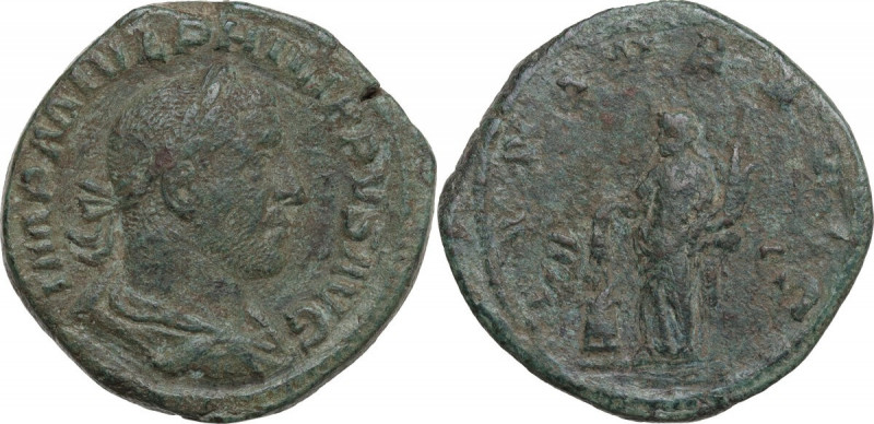 Philip I (244-249). AE Sestertius, Rome mint, 246 AD. Obv. Laureate, draped and ...