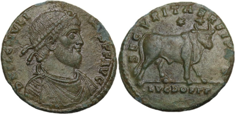 Julian II (360-363). AE 27mm, Lugdunum mint, 360 AD. Obv. Bust right, diademed, ...