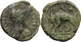 Ostrogothic Italy. Athalaric (526-534). AE 20 Nummi (Half Follis). Rome mint. Obv. Helmeted and draped bust of Roma right. Rev. She-wolf standing left...