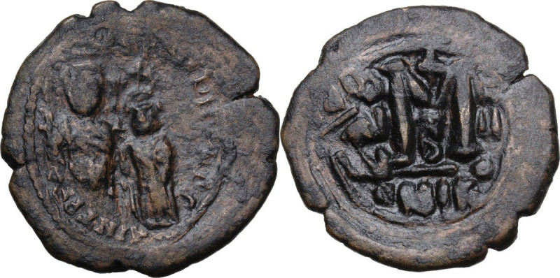 Heraclius, with Heraclius Constantine (610-641). AE Follis. Nicomedia mint, 2nd ...