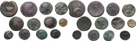 Greek World. Multiple lot twelve (12) unclassified AR/AE coins. AR/AE. SOLD AS IS. NO RETURN.