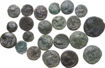 Greek World. Multiple lot of twenty-two (22) unclassified AE coins. AE.