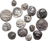 Greek World. Multiple lot of fifteen (15) unclassified AR coins. AR.