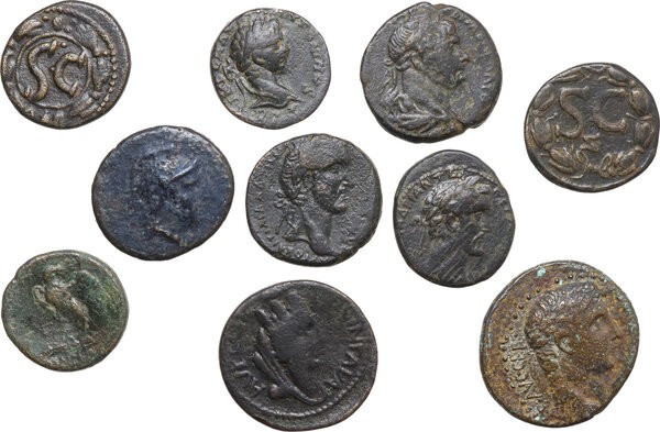 The Roman Empire. Multiple lot of ten (10) unclassified AE coins. AE.