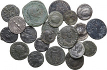 The Roman Empire. Multiple lot of twenty-one (21) unclassified AR/AE coins. AR/AE.