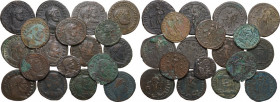 The Roman Empire. Multiple lot of eighteen (18) unclassified AR/AE coins. AR/AE. Including a very rare AR Siliqua of Constantius II, Rome mint (RIC VI...