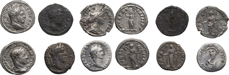 The Roman Empire. Lot of six (6) AR Denarii; including: Severus Alexander, Domit...