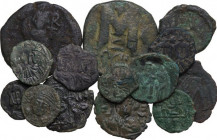 Byzantine Empire. Multiple lot of fourteen (14) AE unclassified coins from Sicilian mints, different denomintaions. AE. Good F:About VF.