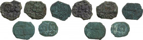 Byzantine Empire. Lot of five (5) AE half follis of Constantine V with Leo IV from Syracuse mint. AE. About VF.