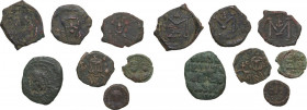 Byzantine Empire. Multiple lot of 7 unclassified AE Folles and Fractions, c. 7th-12th century. AE. About F:F.