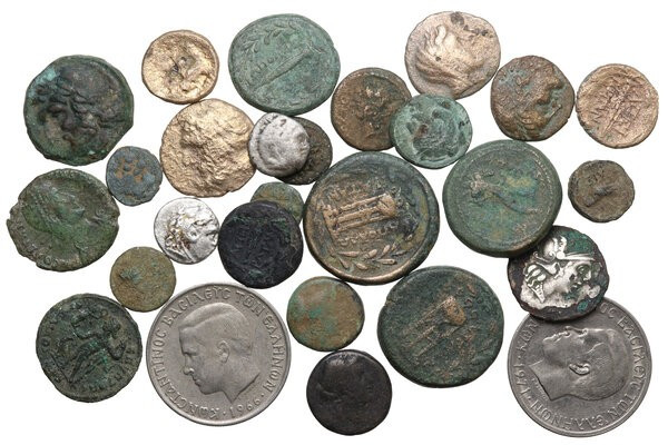 Miscellaneous. Multiple lot of twenty-seven (27) unclassified AR/AE coins, mostl...