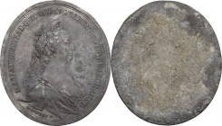 Austria. Maria Theresia (1740-1780). Tin Lamina, 1740-1780. Obv. Bust right, diademed, draped. Rev. Blank. Montenouvo 1726. Tin. 11.92 g. 48.00 mm. R....