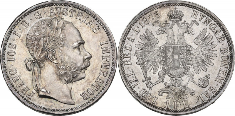 Austria. Franz Joseph (1848-1916). AR Florin 1875. KM 2222. AR. 12.35 g. 29.00 m...