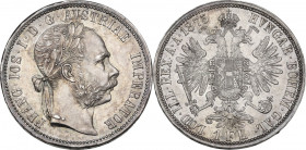 Austria. Franz Joseph (1848-1916). AR Florin 1875. KM 2222. AR. 12.35 g. 29.00 mm. Encapsulated CCG MS 62. Grading CCG MS 62.