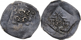 Germany. Heinrich II von Roteneck (1277-1296). AR Pfennig, Regensburg city mint, after 1290. AR. 0.60 g. 17.00 mm. Toned. VF.