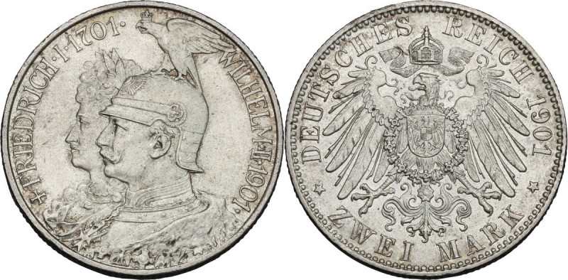 Germany. Prussia. Wilhelm II (1888-1918). AR 2 Mark 1901 A, Berlin mint. KM 525....