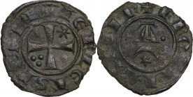 Italy. Federico II di Svevia (1197-1250). BI Denaro, 1242, Messina mint. Sp. 123; D'Andrea 157. BI. 0.87 g. 17.50 mm. R. VF.