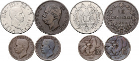 Italy. House of Savoy. Multiple lot of six (6) AR and AE coins. AR/AE.