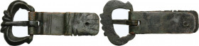 Bronze belt terminal. Roman period, 1st-4th century AD. 46 mm.