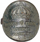 Bronze ring made from a coin (2 Ore, Sweden, Gustav VI Adolf).20th century.Inner diameter: 17 mm.