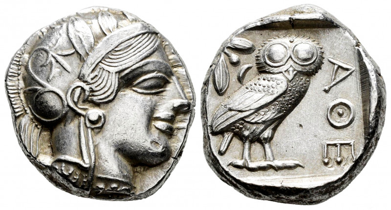 Attica. Tetradrachm. 454-404 BC. Athens. (Gc-2526). (Sng Cop-31). Anv.: Head of ...