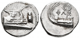 Lycia. Phaselis. Stater. Centrury IV BC. (Heipp-Tamer-Series 6, unlisted var.). Anv.: Prow of galley right, fighting platform decorated with facing go...