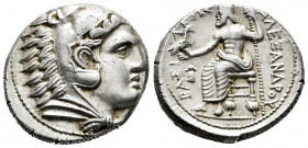 Kingdom of Macedon. Alexander III, "The Great". Tetradrachm. 323-320 BC. Amphipolis. (Price-113). Anv.: Head of youthful Heracles with lion's skin rig...