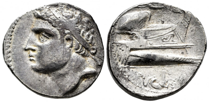 Hispanic-Carthaginian Coinage. Dishekel. 235-220 BC. Cartagena. (Abh-481). (Acip...