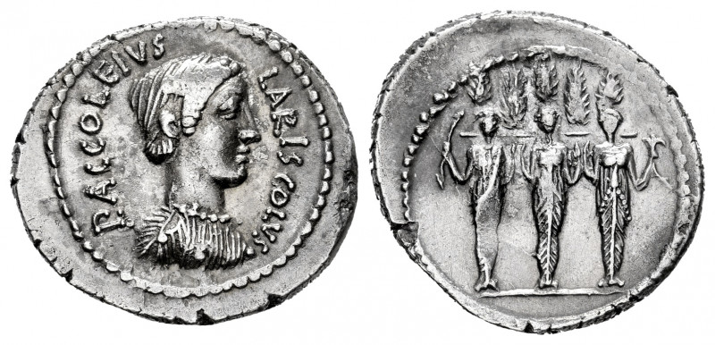 Accoleius. Denarius. 43 BC. Rome. (Ffc-90). (Craw-486/1). (Cal-62). Anv.: P. ACC...