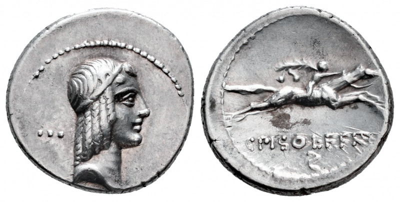 Calpurnius. C. Calpurnius Piso Frugi. Denarius. 64 BC. Rome. (Ffc-409). (Craw-34...