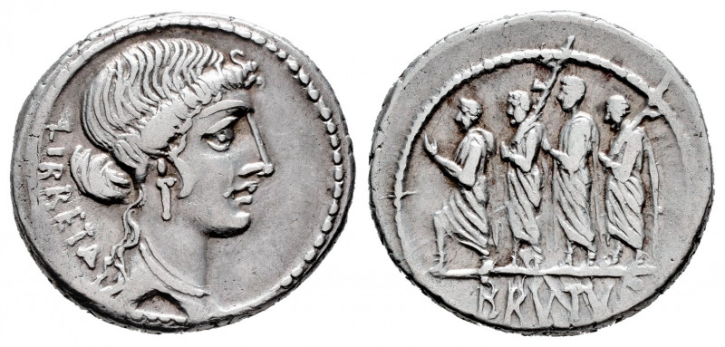 Junius. Q. Caepio Brutus. Denarius. 54 BC. Rome. (Ffc-794). (Craw-433/1). (Cal-8...