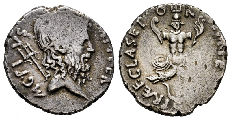 Sextus Pompeius. Denarius. 42-40 BC. Sicilia. (Ffc-1). (Craw-511/2b). (Cal-1169a...