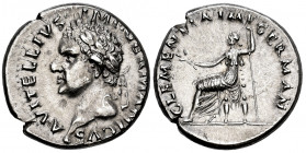 Vitellius. Denarius. 69 AD. Tarraco. (Ric-18). (Bmcre-80). Anv.: A VITELLIVS IMP GERMAN Laureate head of Vitellius to left. Rev.: CLEMENTIA IMP GERMAN...