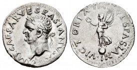 Vespasian. Denarius. 69-70 AD. Tarraco. (Ric-1340). (Ch-631). Anv.: IMP CAESAR VESPASIANVS AVG. Laureate head left. Rev.: VICTORIA IMP VESPASIANI Vict...