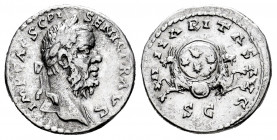Pescennius Niger. Denarius. 193-194 AD. Antioch. (Ric-30A var. obverse legend). Anv.: IMP CAES C PISE NIGIR AVG. Laureate bust right. Rev.: HILARITAS ...