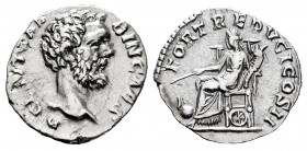Clodius Albinus. Denarius. 193-195 AD. Rome. (Ric-5c). (Bmc-94). Anv.: D CL SEPT ALBIN CAES, bare head right. Rev.: FORT REDVCI COS II, Fortuna seated...