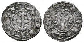 Kingdom of Castille and Leon. Alfonso VII (1126-1157). Dinero. Toledo. (Bautista-150). (Abm-51). Anv.: + ANFVS RE’. Rev.: + TOL + ETI. stars on both s...