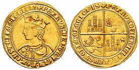 Kingdom of Castille and Leon. Pedro I (1350-1368). Dobla of 35 maravedis. Sevilla. (Bautista-512.4). Anv.: + PETRVS: DEI: GRACIA: REX· CASTELLE: ELEGI...