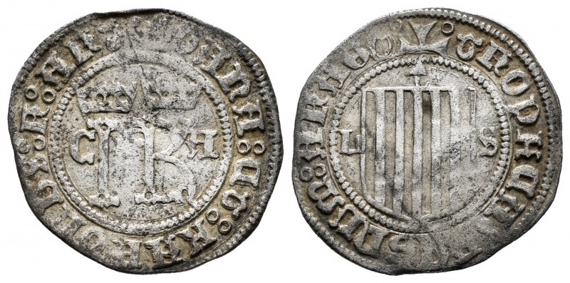 Charles-Joanna (1504-1555). 1/2 real. Zaragoza. L-S. (Cal-59). Ag. 1,56 g. Very ...