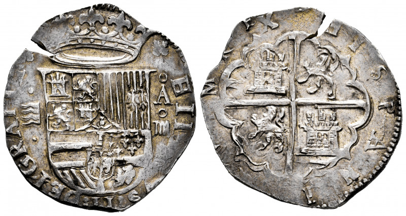 Philip II (1556-1598). 4 reales. Valladolid. A. (Cal-626). Ag. 13,61 g. 4 tatter...