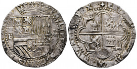 Philip II (1556-1598). 8 reales. ND. Potosí. B (Juan Ballesteros Narváez). (Cal-672). Ag. 27,37 g. Round flan. Attractive. Almost XF. Est...750,00. 
...