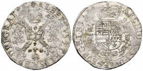 Albert and Elizabeth (1598-1621). 1 patagon. Antwerpen. (Tauler-1698). (Vti-346). (Vanhoudt-619.AN). Ag. 28,19 g. Attractive. Original luster. Rare in...