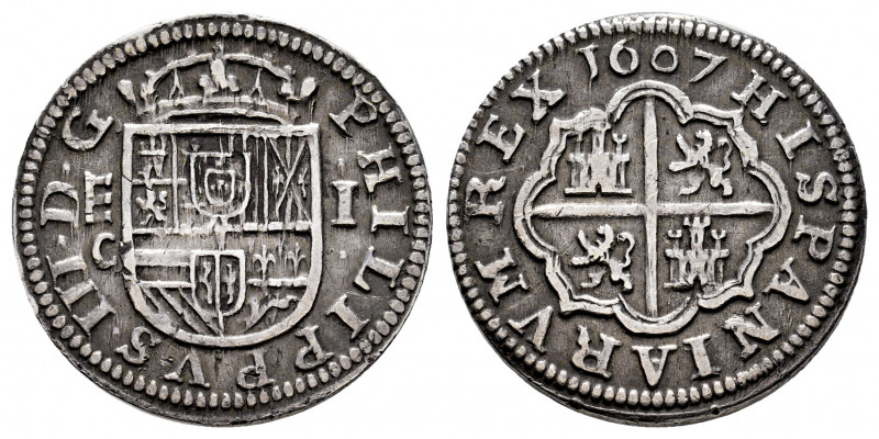 Philip III (1598-1621). 1 real. 1607. Segovia. C. (Cal-516). Ag. 3,54 g. Ex Isab...