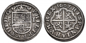 Philip III (1598-1621). 1 real. 1607. Segovia. C. (Cal-516). Ag. 3,54 g. Ex Isabel de Trastámara Collection 2016, lot 489. Choice VF. Est...180,00. 
...