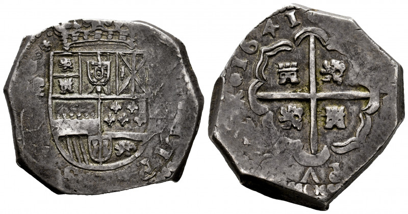 Philip IV (1621-1665). 8 reales. 1641. Madrid. B. (Cal-1262). Ag. 27,57 g. Verti...