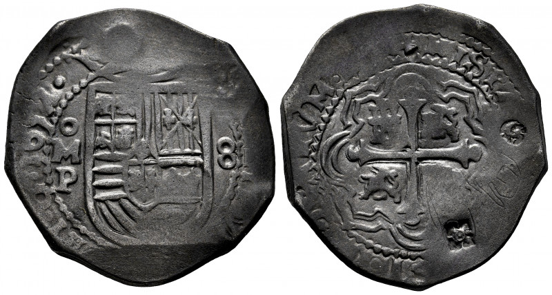 Philip IV (1621-1665). 8 reales. 1657. Mexico. P. (Cal-1362). Ag. 26,60 g. Light...